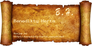 Benedikty Herta névjegykártya